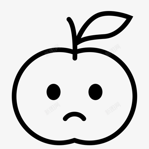 悲伤苹果头像图标svg_新图网 https://ixintu.com 不开心 头像 悲伤 情绪 普通话 水果 笑脸普通话 脸 苹果 表情