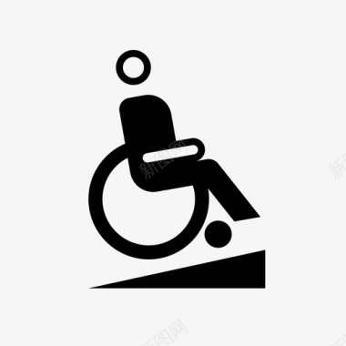 无障碍轮椅无障碍坡道图标图标