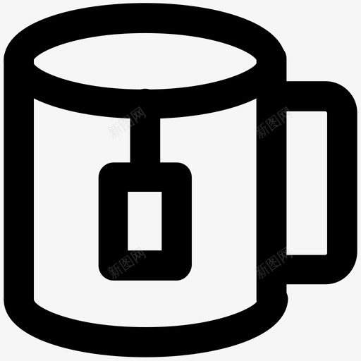 茶杯酒店粗体线条图标svg_新图网 https://ixintu.com 茶杯 酒店粗体线条图标