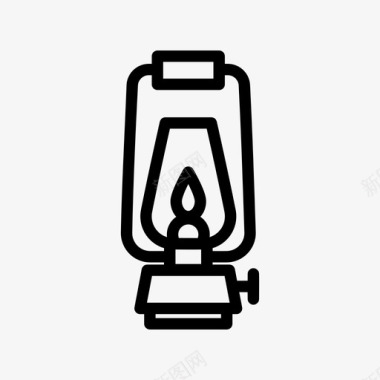 煤油灯亮灯野营图标图标