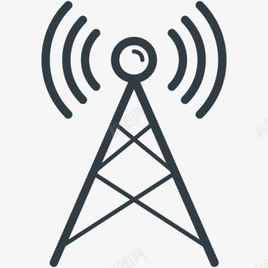 wifi塔通信线图标图标