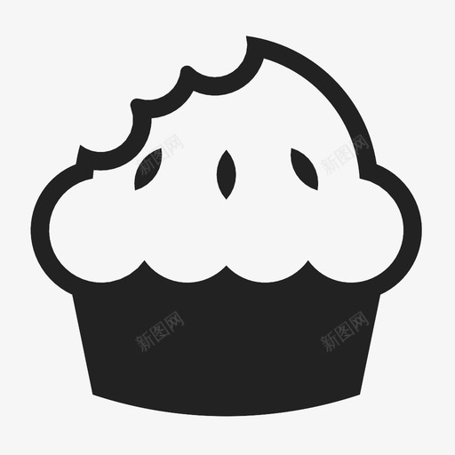 派糖松饼图标svg_新图网 https://ixintu.com 厨师 吃 早餐 松饼 派 烘焙 甜食 糖 纸杯蛋糕 食物