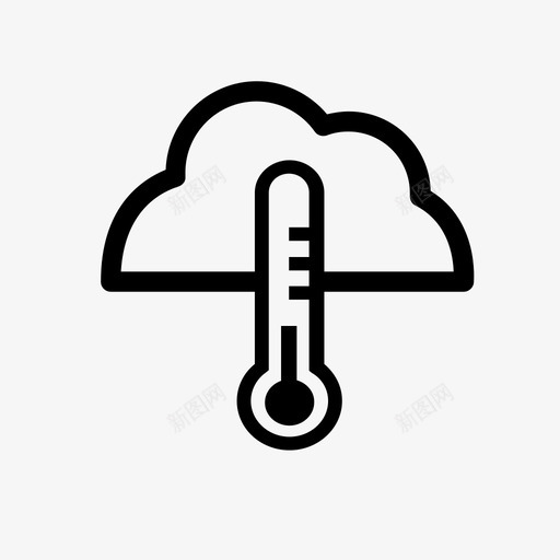 温度温度计预测图标svg_新图网 https://ixintu.com 云 华氏度 天气 摄氏度 气候 温度 温度计 自然 预测