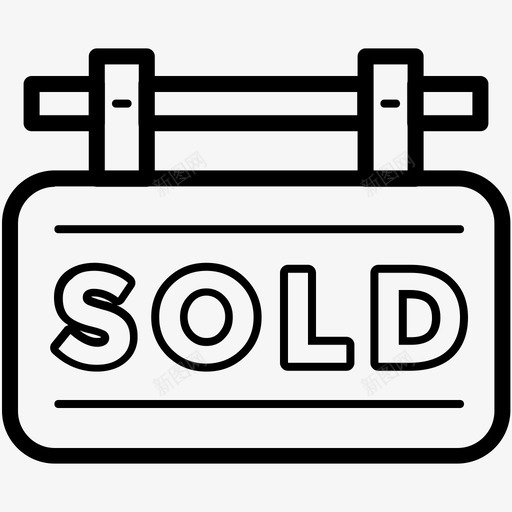 出售标志房地产线图标svg_新图网 https://ixintu.com 出售标志 房地产矢量线图标