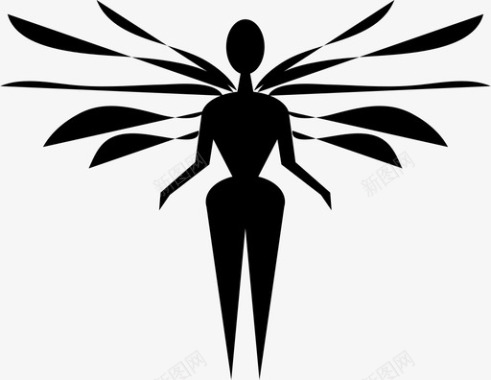 天使女人翅膀图标图标