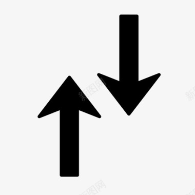 垂直箭头交换替换合并图标图标