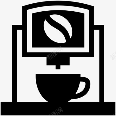 浓缩咖啡机自助服务茶壶图标图标