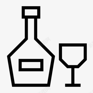 干邑白兰地烈性酒酒类图标图标