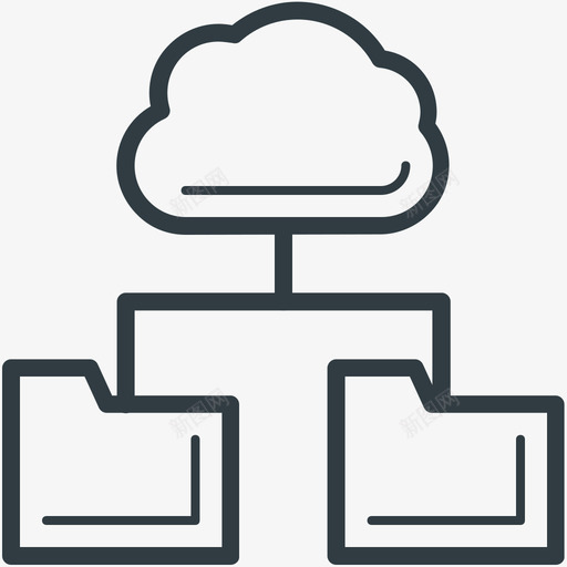 云文件夹云计算标图标svg_新图网 https://ixintu.com 云文件夹 云计算矢量图标