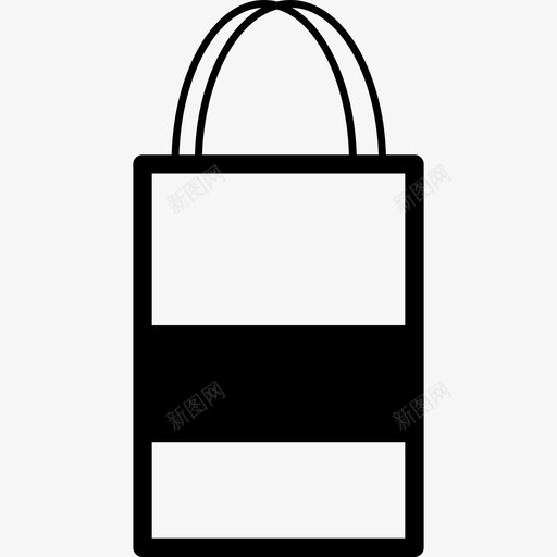 一条黑色条纹双把手购物袋商业购物商店图标svg_新图网 https://ixintu.com 一条黑色条纹双把手购物袋 商业 购物商店
