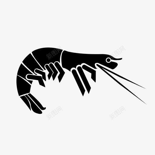 虾甲壳类美味图标svg_新图网 https://ixintu.com 可食用 对虾 海洋 海鲜 甲壳类 美味 虾 贝类 食物