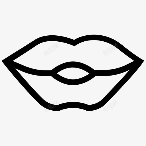 嘴唇爱情和浪漫线图标svg_新图网 https://ixintu.com 嘴唇 爱情和浪漫线图标