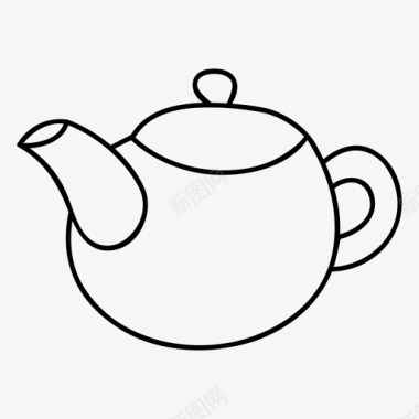 茶壶饮料带柄图标图标