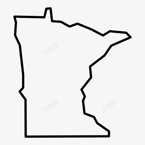 明尼苏达州蜿蜒曲折北部图标svg_新图网 https://ixintu.com 不规则 位置 北部 地图 寒冷 州 明尼苏达州 湖泊 美国 美国州地图 蜿蜒曲折