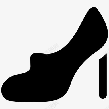 女士高跟鞋时尚大胆的固体图标图标