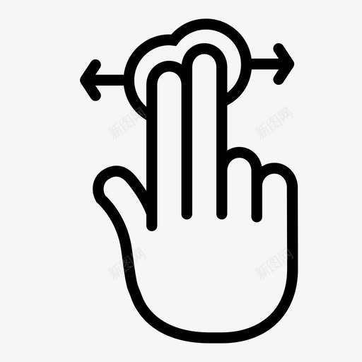 两个手指水平滚动滑动右图标svg_新图网 https://ixintu.com 两个手指水平滚动 乐趣 右 手 手势 手势集合 手指 标记 滑动 触摸屏