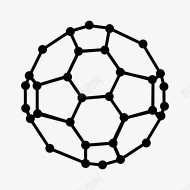 富勒烯分子石墨图标图标