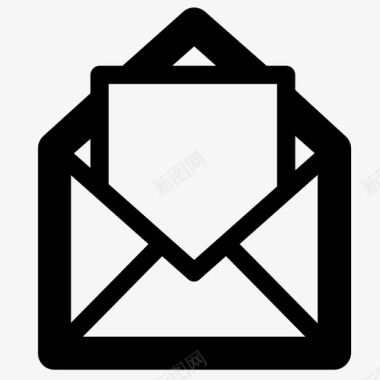 信封打开电子邮件胶水图标图标
