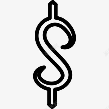 美元货币符号符号货币图标笔划图标