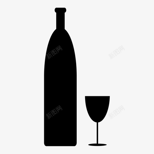 瓶子和玻璃展示件浪漫图标svg_新图网 https://ixintu.com 产品 对象 展示件 晚餐 材料 浪漫 瓶子和玻璃 葡萄酒 酒精 项目 饮料
