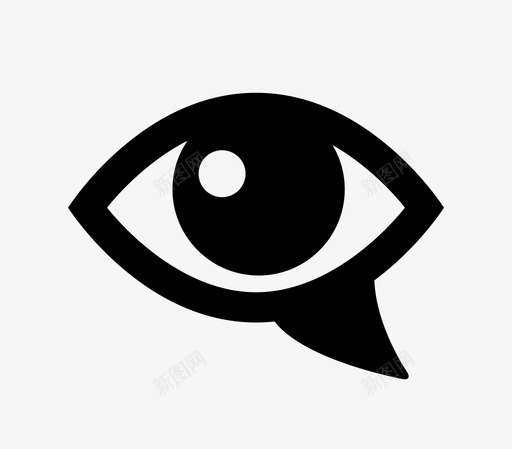 眼语泡观察验证图标svg_新图网 https://ixintu.com 注意 看 眼语泡 见证 观察 言语泡 验证