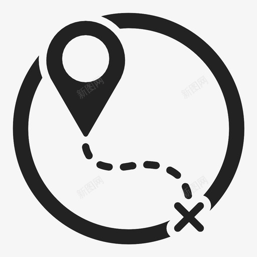 距离目的地gps图标svg_新图网 https://ixintu.com gps pin 地图 导航 点 目的地 距离 路径 路线