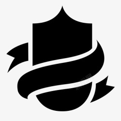 安全条幅盾牌旗帜防御图标高清图片