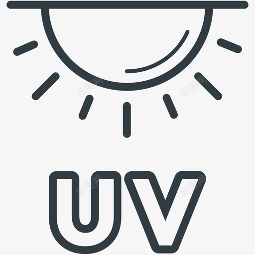 uv太阳天气线图标svg_新图网 https://ixintu.com uv太阳 天气矢量线图标