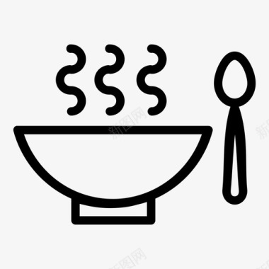 汤储藏室汤匙图标图标