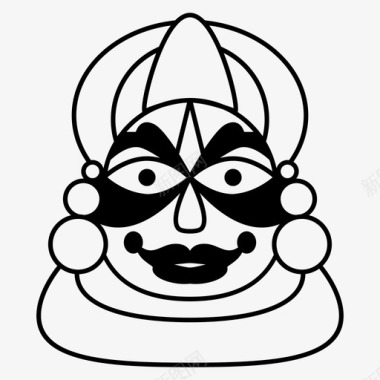 kathakali面具表演印度图标图标