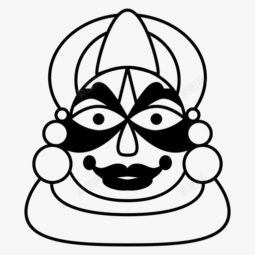 kathakali面具表演印度图标svg_新图网 https://ixintu.com kathakali面具 匿名 印度 庆祝 文化 服装 舞蹈 表演 隐藏的脸 面具