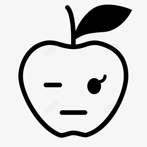 嗯苹果头像图标svg_新图网 https://ixintu.com 嗯 头像 悲伤 情绪 感觉 笑脸苹果 脸 苹果 表情 默默