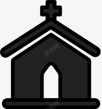教堂祈祷斋戒图标图标
