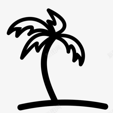 棕榈树旅游树荫图标图标