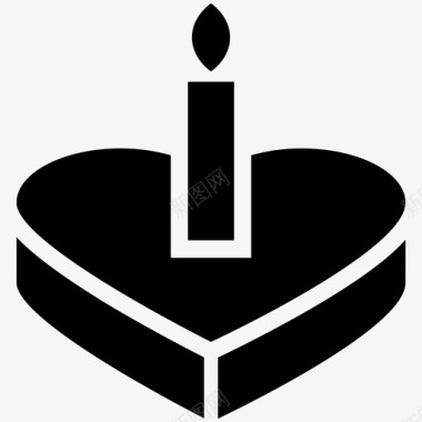 心形蛋糕蜡烛蛋糕情人节蛋糕图标图标