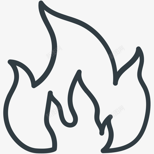 火焰自然线图标svg_新图网 https://ixintu.com 火焰 自然矢量线图标
