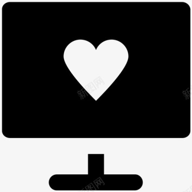 网上爱情爱情和浪漫大胆的固体图标图标