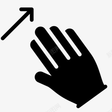 四个手指向上滑动向上滑动公文包图标图标
