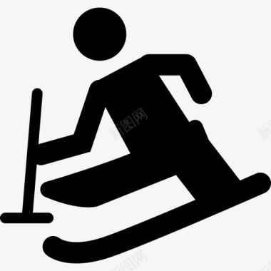 残奥会滑雪运动综合运动图标图标