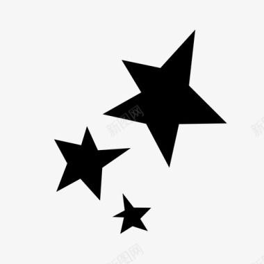 星星三颗星闪耀图标图标