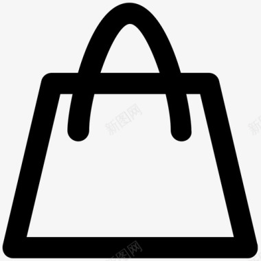 购物袋开发粗体线条图标图标