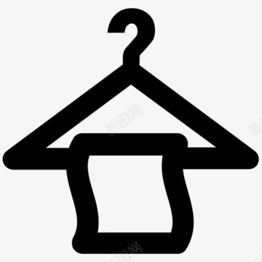 毛巾衣服大胆的线条图标图标