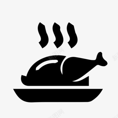 烤鸡禽肉美味图标图标