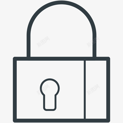 锁定安全线图标svg_新图网 https://ixintu.com 安全矢量线图标 锁定