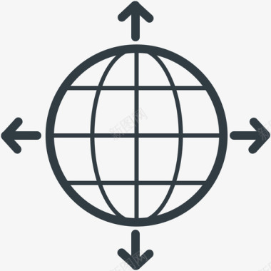 全球网络地图和导航线图标图标
