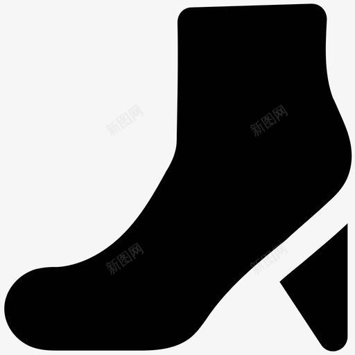 脚踝鞋时尚大胆的固体图标svg_新图网 https://ixintu.com 时尚大胆的固体图标 脚踝鞋