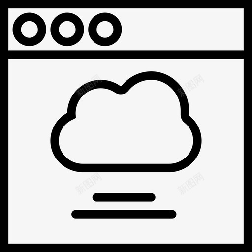 云框显示图标svg_新图网 https://ixintu.com smashicons用户界面轮廓 两行 云 孔 显示 框 浮动 用户 界面 窗口