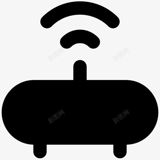 wifi调制解调器连接数据图标svg_新图网 https://ixintu.com internet internet设备 wifi调制解调器 wlan 信号 多媒体加粗实心图标 接收 数据 无线网络 连接