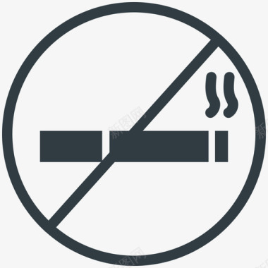 禁止吸烟酒店和餐厅酷标图标图标