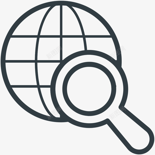 搜索地图业务线图标svg_新图网 https://ixintu.com 业务矢量线图标 搜索地图